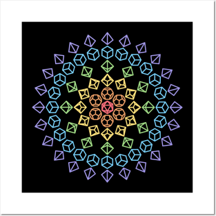 Polyhedral Dice Star Rainbow Posters and Art